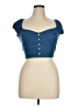 Derek Heart 100% Cotton Blue Short Sleeve Top Size XL - photo 1