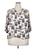 Fun2Fun 100% Rayon Floral Ivory 3/4 Sleeve Blouse Size 2XL - photo 1