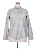 Foxcroft 100% Cotton Stripes Silver Long Sleeve Button-Down Shirt Size 18 - photo 1