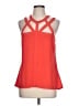 BCBGMAXAZRIA 100% Polyester Solid Red Orange Sleeveless Blouse Size L - photo 1