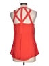 BCBGMAXAZRIA 100% Polyester Solid Red Orange Sleeveless Blouse Size L - photo 2