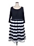 IGIGI 100% Polyester Stripes Blue Casual Dress Size 18 - photo 1