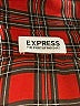 Express 100% Polyester Plaid Red Long Sleeve Blouse Size L - photo 7