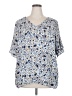 PREMISE 100% Polyester Blue Short Sleeve Blouse Size 2X - photo 1