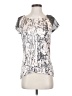 Catherine Malandrino 100% Silk Silver Short Sleeve Silk Top Size S - photo 1