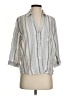 Rails Stripes Gray 3/4 Sleeve Button-Down Shirt Size XS - photo 1