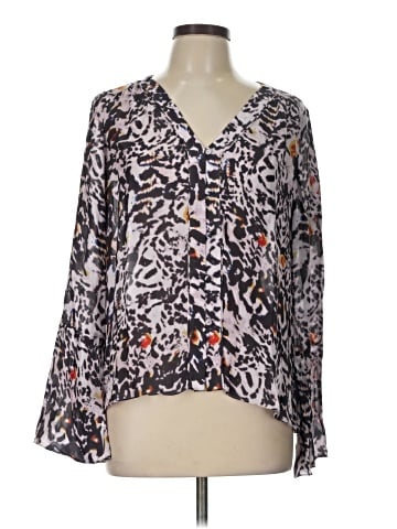 Parker Long Sleeve Silk Top (view 1)