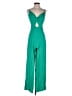 Lunik 100% Viscose Solid Green Jumpsuit Size S - photo 1