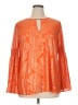 MICHAEL Michael Kors 100% Polyester Orange Long Sleeve Blouse Size XL - photo 1