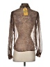 Sara Campbell 100% Polyester Animal Print Brown Long Sleeve Blouse Size XS - photo 2
