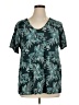J.Jill Tropical Teal Short Sleeve Blouse Size XL - photo 1