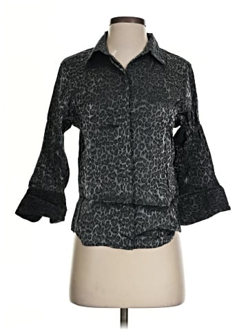 Kathie Lee 3/4 Sleeve Button-Down Shirt (view 1)