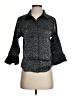 Kathie Lee Animal Print Black 3/4 Sleeve Button-Down Shirt Size S - photo 1