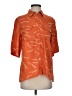 Equipment Graphic Orange Short Sleeve Blouse Size S - photo 1