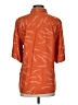 Equipment Graphic Orange Short Sleeve Blouse Size S - photo 2