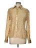 Rafaella Metallic Gold Long Sleeve Blouse Size 10 - photo 1