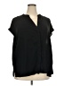 ELOQUII Black Short Sleeve Blouse Size 22 Plus - photo 1