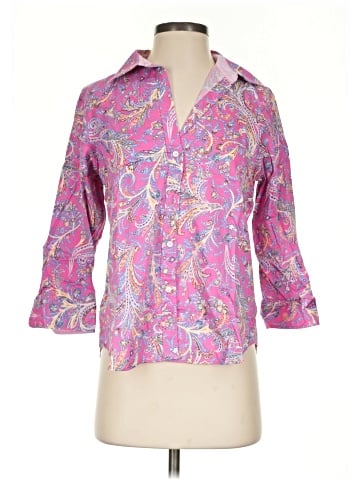 Chaps 3/4 Sleeve Button-Down Shirt (view 1)