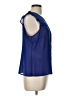 Nicole by Nicole Miller 100% Polyester Blue Sleeveless Blouse Size L - photo 4