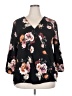Apt. 9 Floral Black 3/4 Sleeve Blouse Size XXL - photo 1