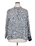 Tommy Hilfiger 100% Viscose Houndstooth Silver Long Sleeve Blouse Size XXL - photo 1