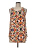 Mi ami 100% Polyester Orange Sleeveless Blouse Size M - photo 1