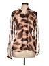 Lola Animal Print Brown Long Sleeve Blouse Size L (estimated) - photo 1