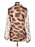 Lola Animal Print Brown Long Sleeve Blouse Size L (estimated) - photo 2