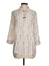 Simply Noelle 100% Polyester Stripes Ivory 3/4 Sleeve Blouse Size S - photo 1