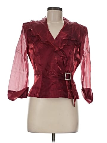 Oblique 3/4 Sleeve Blouse (view 1)