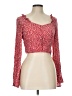 Sim & Sam 100% Rayon Red Long Sleeve Top Size L - photo 1