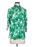 J.Crew Floral Green 3/4 Sleeve Blouse Size 0 - photo 1