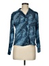 Gloria Vanderbilt 100% Polyester Print Blue Long Sleeve Blouse Size 8 Petite - photo 1