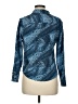 Gloria Vanderbilt 100% Polyester Print Blue Long Sleeve Blouse Size 8 Petite - photo 2