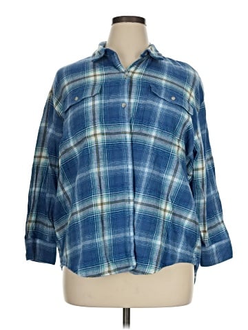 Old Navy 3/4 Sleeve Button-Down Shirt (view 1)