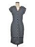 Sharagano 100% Polyester Chevron-herringbone Blue Casual Dress Size 6 - photo 1