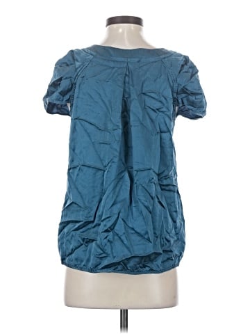 BCBGMAXAZRIA Short Sleeve Silk Top (view 2)