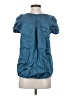 BCBGMAXAZRIA Blue Short Sleeve Silk Top Size S - photo 2