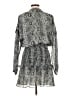 Aqua 100% Polyester Paisley Gray Casual Dress Size L - photo 2