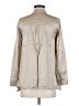 Eileen Fisher 100% Silk Metallic Silver Long Sleeve Silk Top Size P (petite) - photo 2