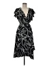 DKNY 100% Polyester Graphic Black Casual Dress Size 8 - photo 1