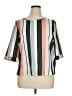 Unbranded 100% Polyester Stripes Gray Ivory 3/4 Sleeve Blouse Size XL - photo 1