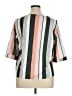 Unbranded 100% Polyester Stripes Gray Ivory 3/4 Sleeve Blouse Size XL - photo 2