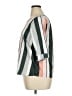 Unbranded 100% Polyester Stripes Gray Ivory 3/4 Sleeve Blouse Size XL - photo 5