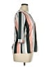 Unbranded 100% Polyester Stripes Gray Ivory 3/4 Sleeve Blouse Size XL - photo 4
