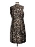 J.Crew 100% Polyester Animal Print Brown Cocktail Dress Size 2X (estimated) - photo 2