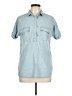 Massimo Dutti Blue Short Sleeve Button-Down Shirt Size 10 - photo 1