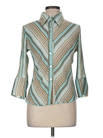 Unbranded 3/4 Sleeve Button-Down Shirt (view 1)
