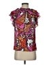 DR2 100% Rayon Orange Short Sleeve Blouse Size S - photo 1