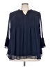 Charter Club 100% Polyester Blue 3/4 Sleeve Blouse Size 3X - photo 1